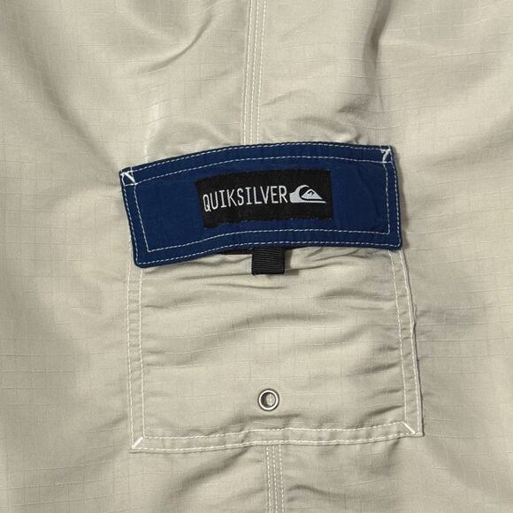 Quiksilver 90s VTG Ripstop Boardshorts Tan/Blue 20" Size 36 RARE GUC - Picture 9 of 9